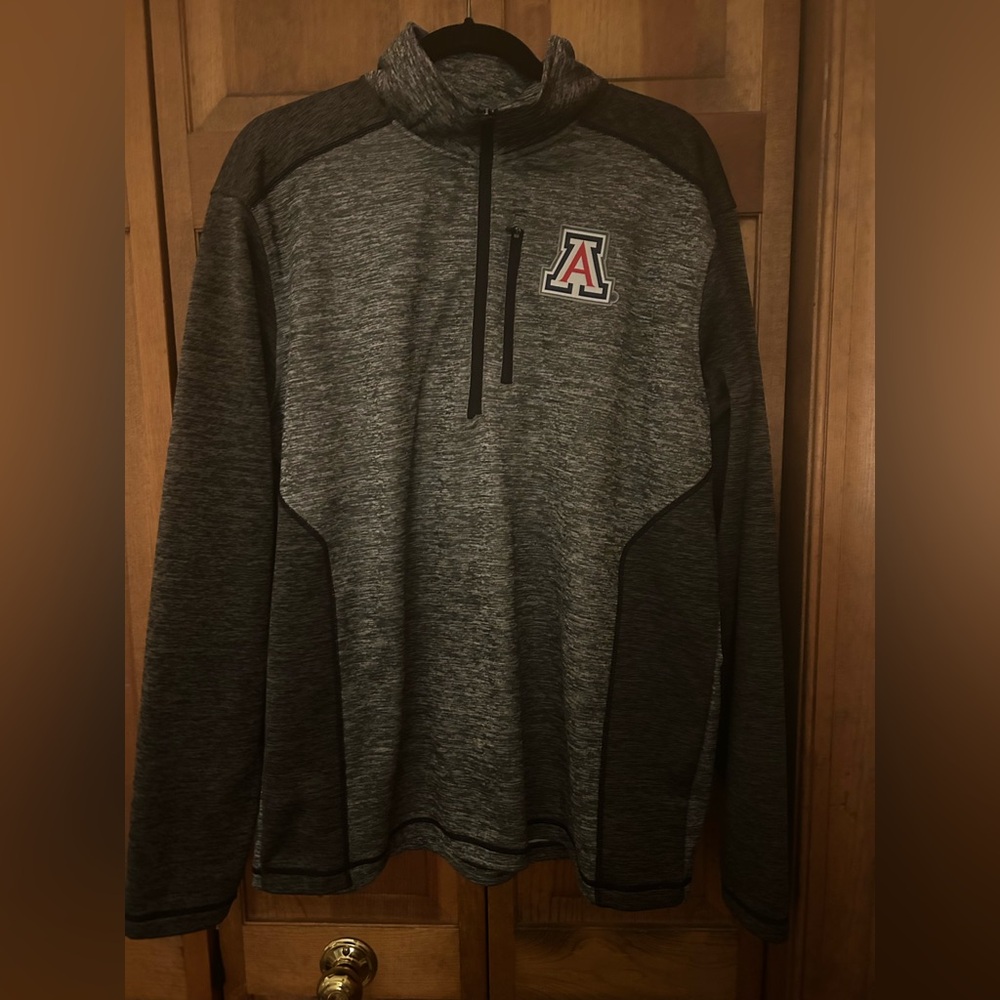 Captivating Apparel Grey Men's Sz XL Arizona Wildcats Quarter Zip Sweater